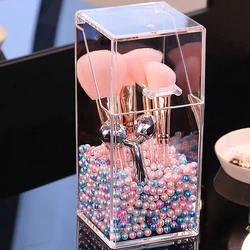 1pc makeup organizer, transparent makeup brush storage box, makeup storage bucket, pen and pencil storage box