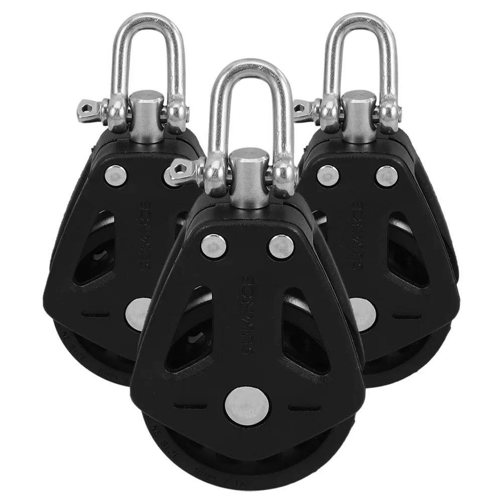 

3Pcs Dual Nylon Single Swivel Pulley Bearing Cable Rope Attachment for Pilates Sailing Yacht Marine Deck Hardware Cable Pulley
