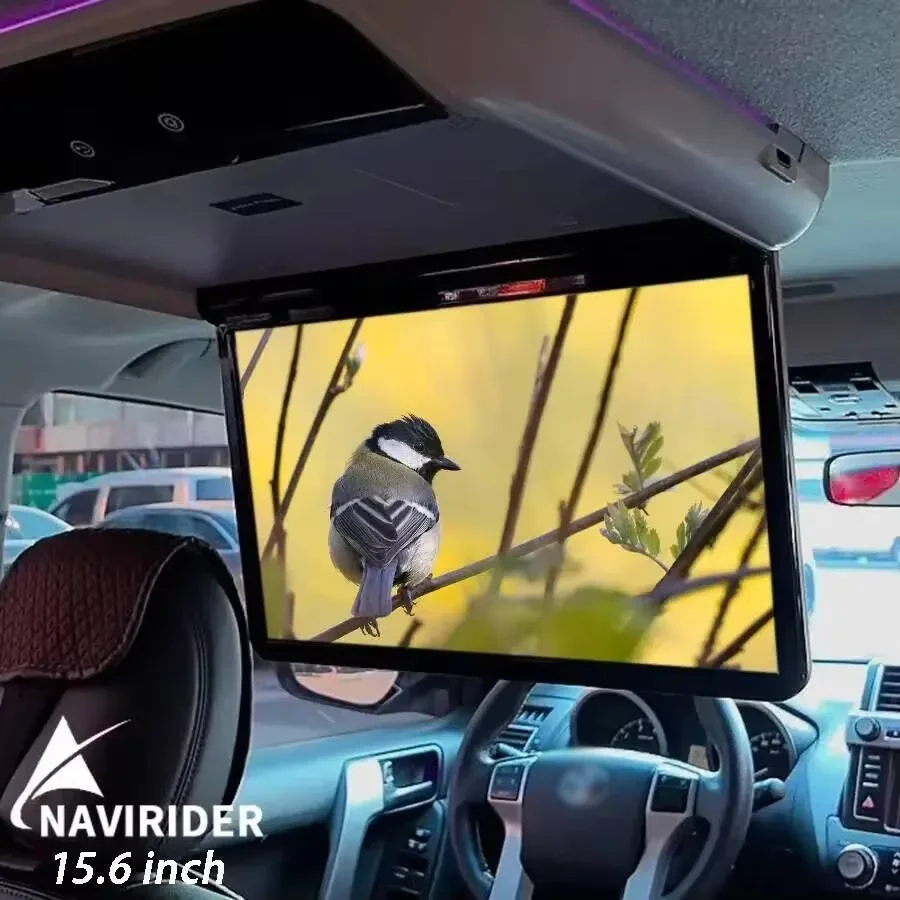 15.6'' Android 13 Car Roof Ceiling TV Touch Screen Overhead Car Monitor 4G WiFi USB HDMI Universal Car Multimedia Video Player