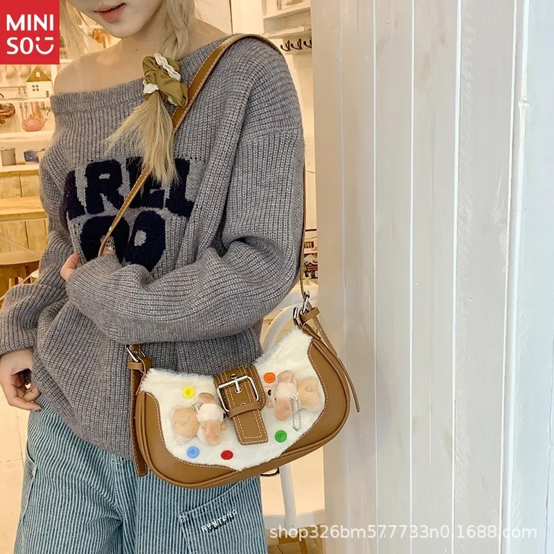 Miniso 2025 Niche Design Shoulder Bag, Luxury Commuter Crossbody, Elegant Underarm Purse