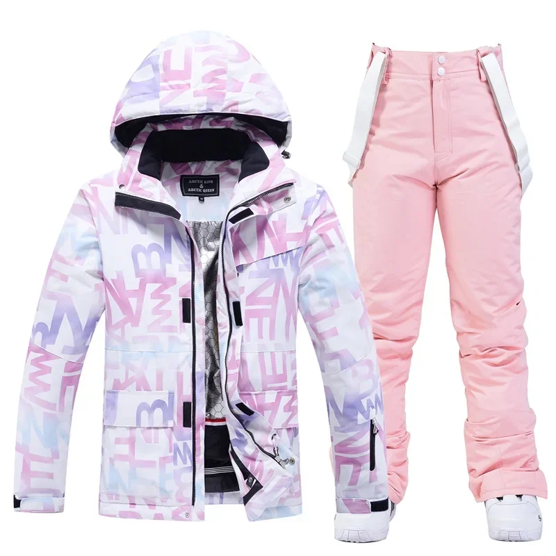

OT4-30 degrees winter new Women's Snow Wear Waterproof Ski Suit Set Snowboard Clothing Outdoor Costumes Winter Ice Jackets