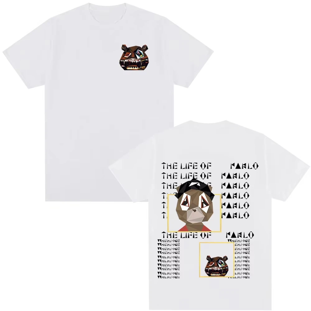 Damesmode Hip Hop Korte Mouw Katoen Oversized T-shirt Rap Zanger Kanye West Afstuderen Beer Pablo's Leven T-shirt