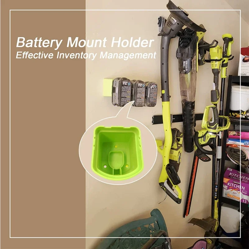 Imagem -06 - Bateria de Parede e Suporte de Ferramentas Cabides de Armazenamento Prateleira para Ryobi Bateria de Lítio 18v Ryobi P103 P107 P108
