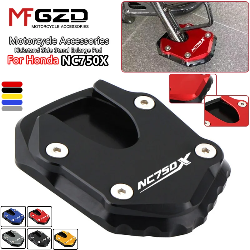 

New nc750x Motorcycle Accessorie CNC Kickstand Side Stand Extension Pad Enlarger Support Plate For HONDA NC750X 2021 2022 2023