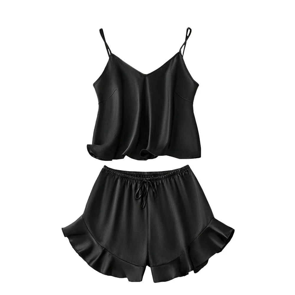 

2024 Casual Home Clothes Set Autumn Winter Strap Spwear with Ruffle orts Two Piece Set Comfortable Breathable Soft Material