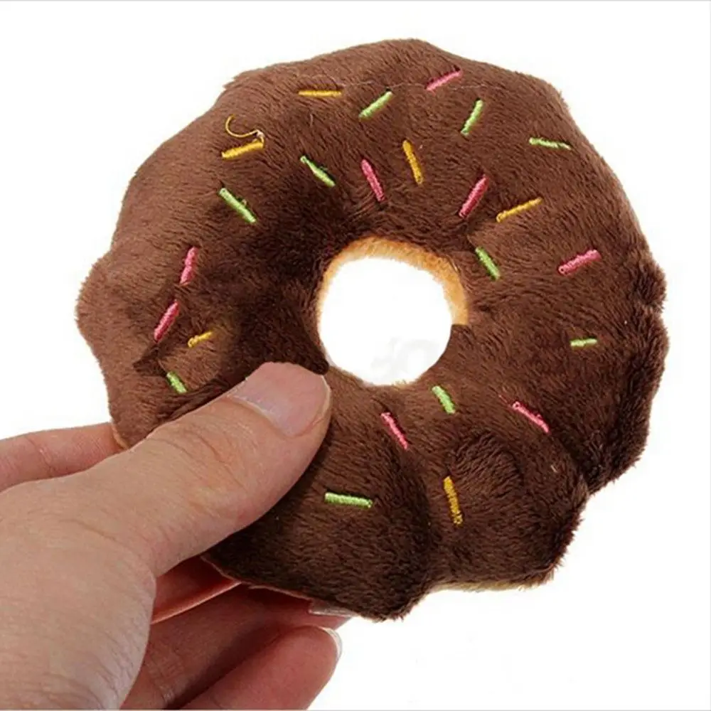 Squeaky venda quente som para animais de estimação adorável squeaker 3 cores brinquedo para cães brinquedos para animais de estimação donut