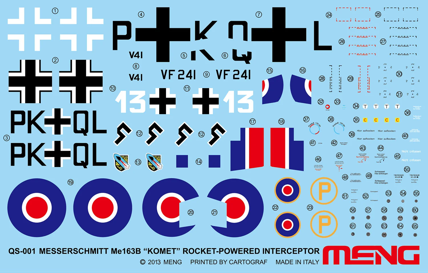 MENG QS-001 Messerschmitt Me-163B "Komet" Rocket-Powered Interceptor 1/32 Schaal Model Kit DIY Speelgoed