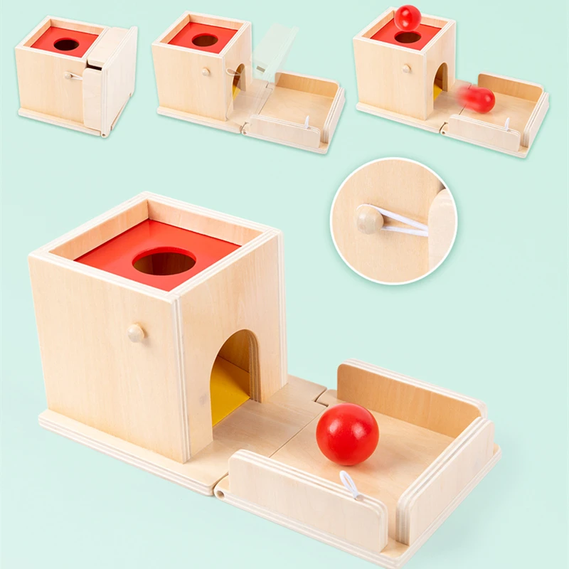 Treeyear 5-in-1 Wooden Play Kit Montessori Toy - Object Permanence Box, Coin Box, Carrot Harvest, Catch Worm, Shape Sorter