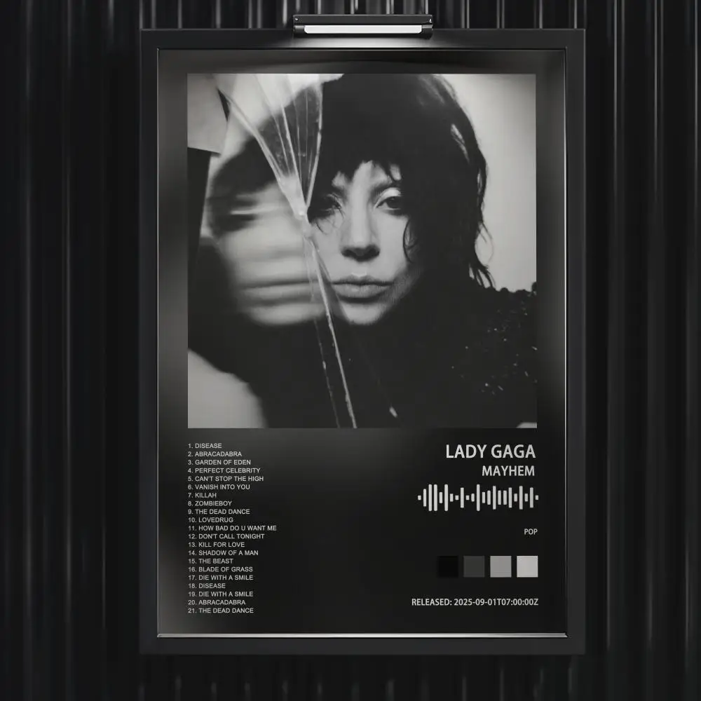 Lady Gaga Mayhem Poster Music Hot Album Poster Star Hip Hop Living Room Canvas Painting Art Home Wall