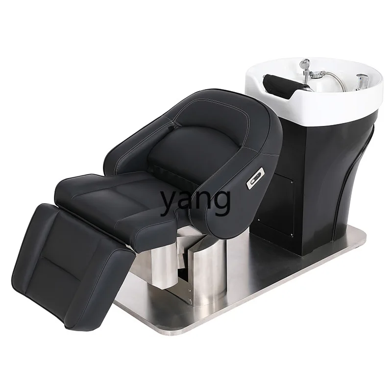 LMM electric deformation ceramic basin shampoo bed barber shop special hair salon sitting half lying down