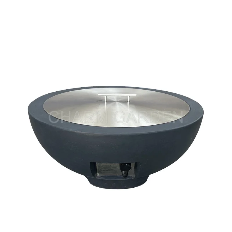 Outdoor Gas Patio Heater Feature-Rich Concrete Fire Pit Bowl for Terraces