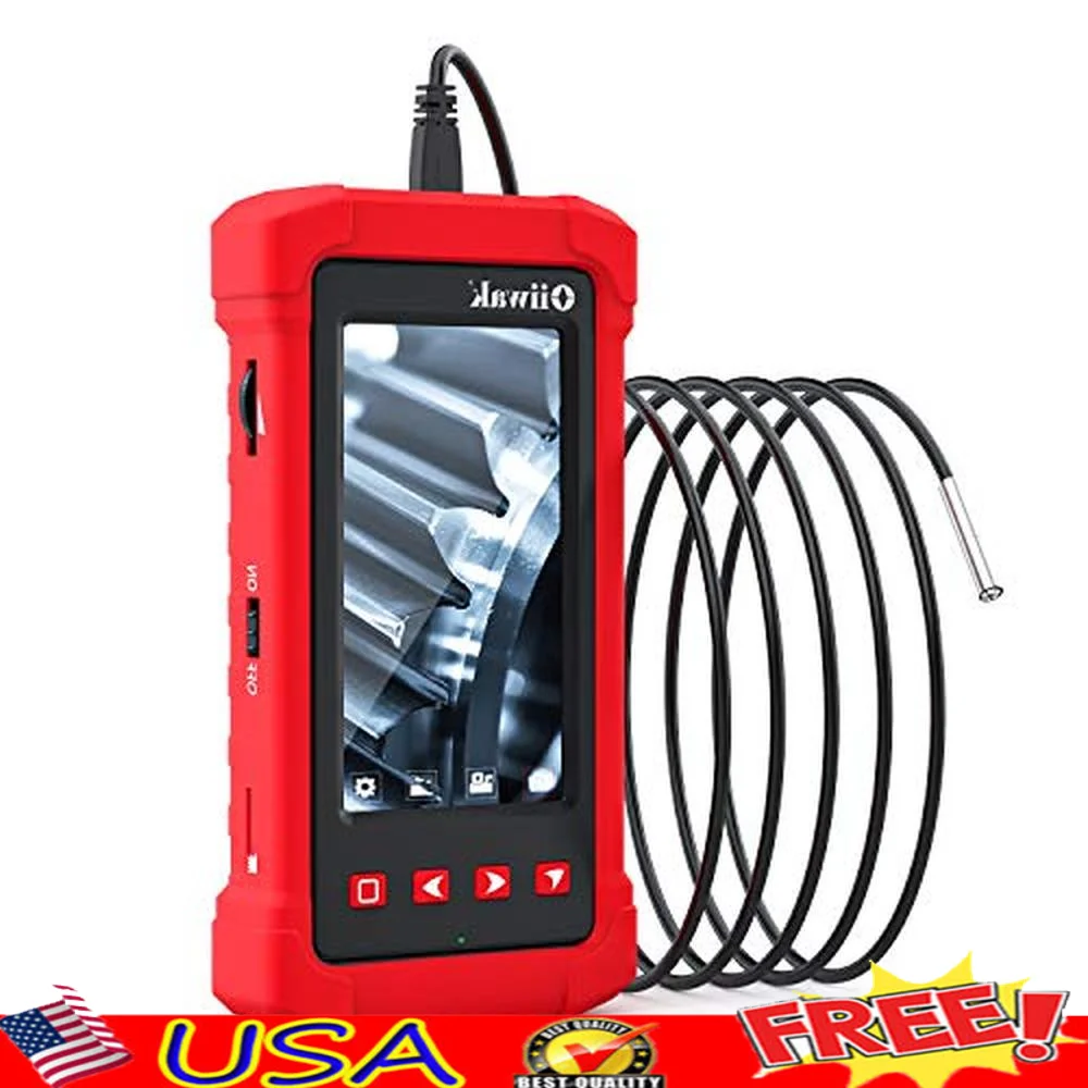 Industrial Endoscope 3.9mm Camera IPS Screen 1080P HD Waterproof Inspection Scope 6 LED Lights