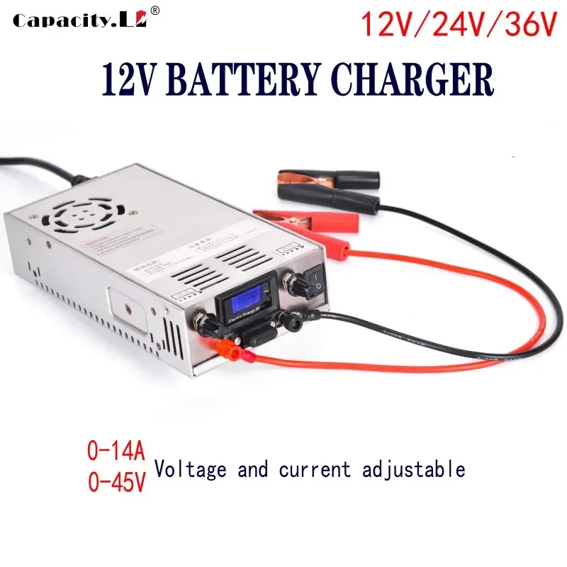 

inventory12V/24v36V lithium battery charger 14A lithium iron phosphate battery adapter voltage 0-40V current adjustable
