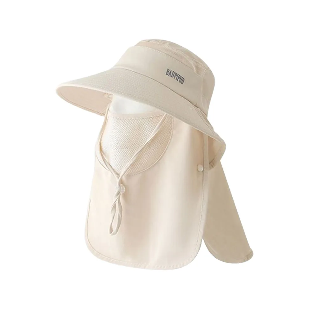 

New UV Protection Women's Sun Protection Hat Wide Brim with Face Mask All-in-one Sun Hat Adjustable Summer Face Shield Neck Cap