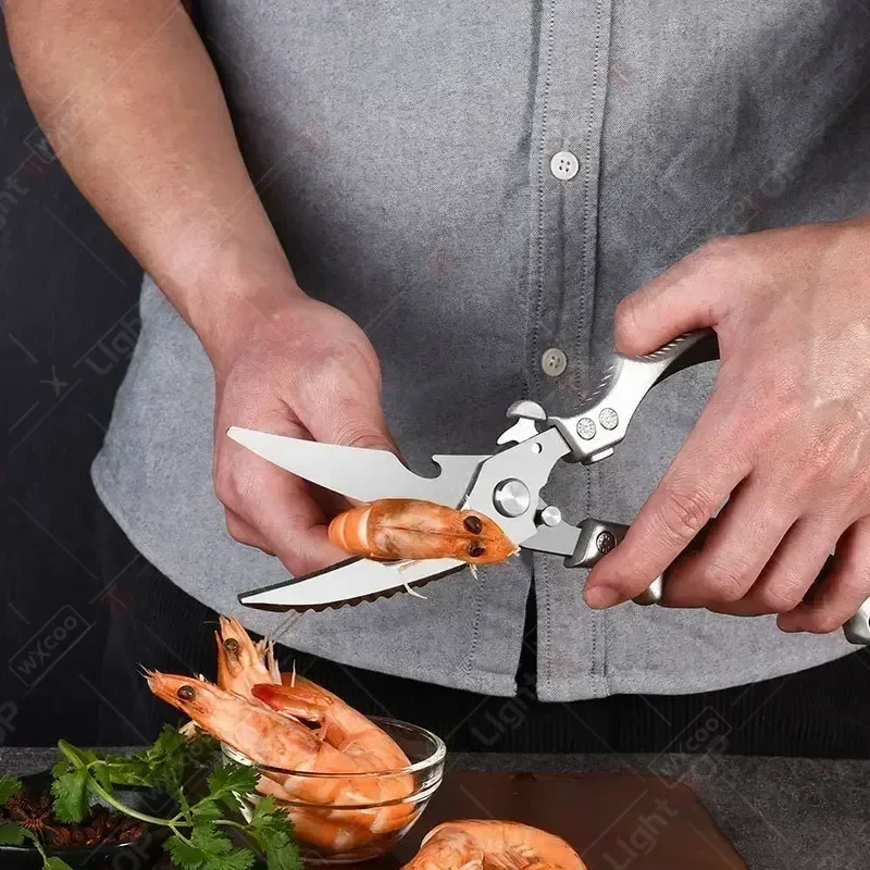 Professional Kitchen Scissors Chicken Bone Scissors Multifunctional Meat Duck Fish Cutter Poultry Scissors Plastic handle image 3