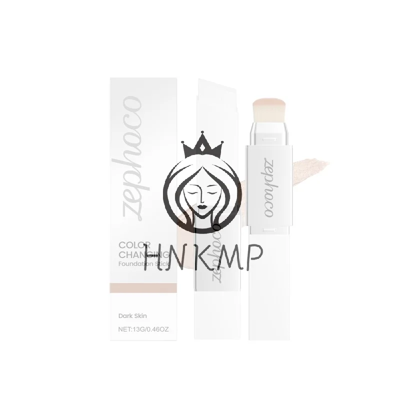 Two In One Foundation Stick For Dark Skin Color Changing Formula Moisturizing Natural Look For Professional Make Up