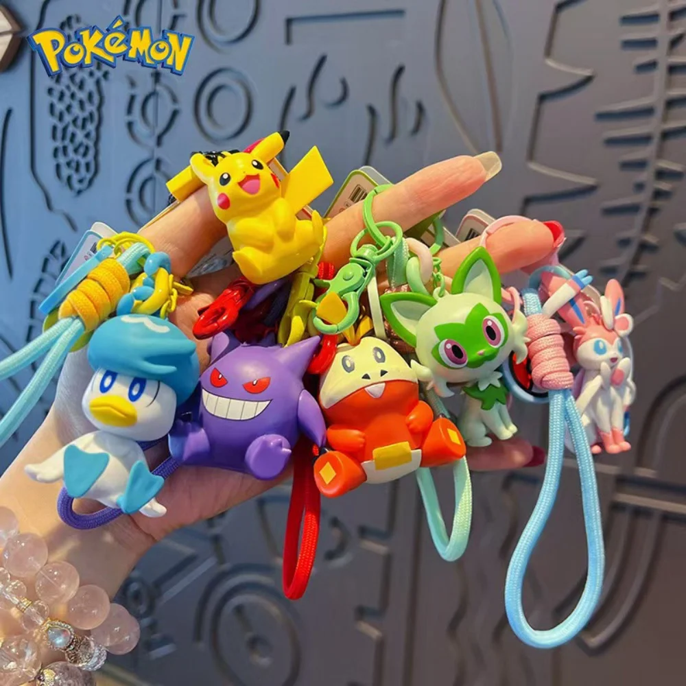

Genuine Anime Pokemon Scented Doll Keychain Kawaii Pikachu Gengar Cartoon Madam Backpack Decorative Dolls Lanyard Keyring Gifts