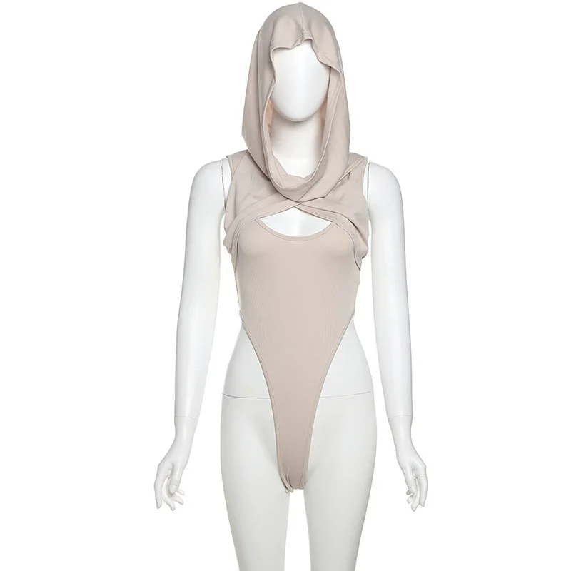 Women's Bottom Bodysuit Hooded Inner Tank Top Cosplay Future Dune Wilderness Survival Kit Clothing Costume openwork undershirt