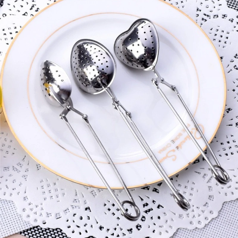 New stainless steel heart-shaped tea tongs/infuser/strainer - tea accessories for home tea ceremony