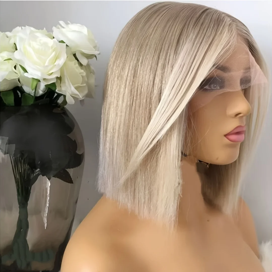 

Ombre Blond Straight Hair 150 density and 13×4 100%human hair wig lace front wig, with baby hair pre plucked