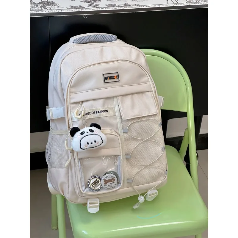 Retro Japanese Sle Large Capaci Double oulder Bapa for Middle And High School Students Men And Women Youth Casual W...