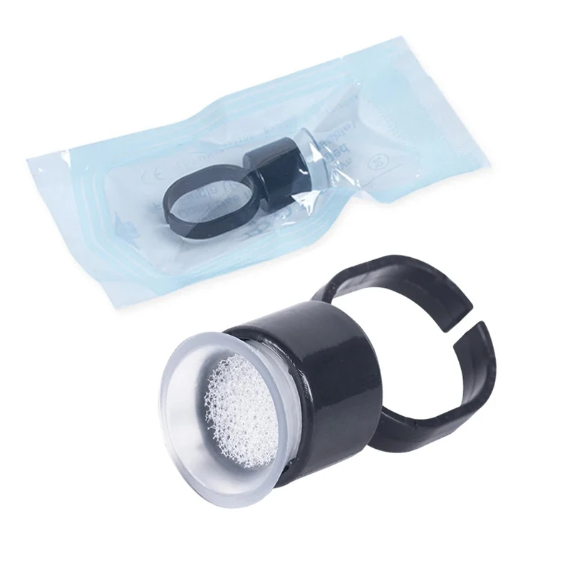 

Professional Tattoo Ink Cups with Sponge Disposable Tattoo Supply Ring Cups 20pcs Permanent Makeup Microblading Pigment Holder