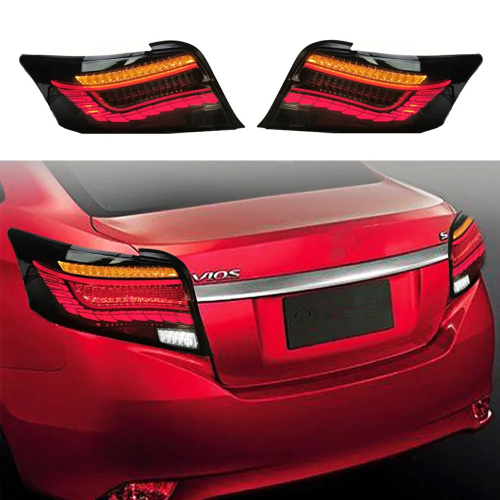 2Pcs Vehicle Exterior LED Tail Lamp For Toyota Vios 2014 2015 2016 2017 2018 2019 Rear Brake Fog Lamp Turn Signal Light