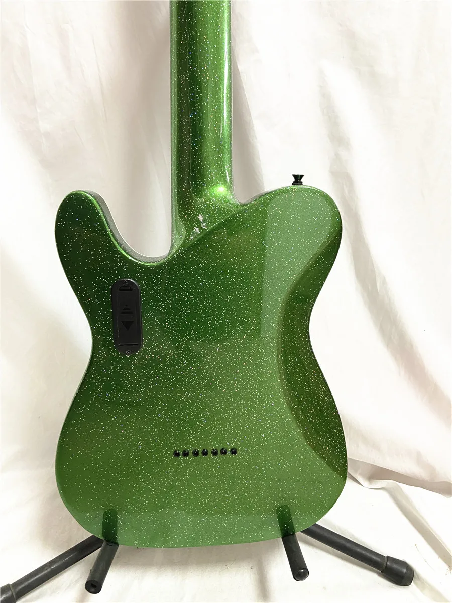 Metallic Green Granules 7-string electric Guitar Black accessories Closed pickup white guard plate free shipping