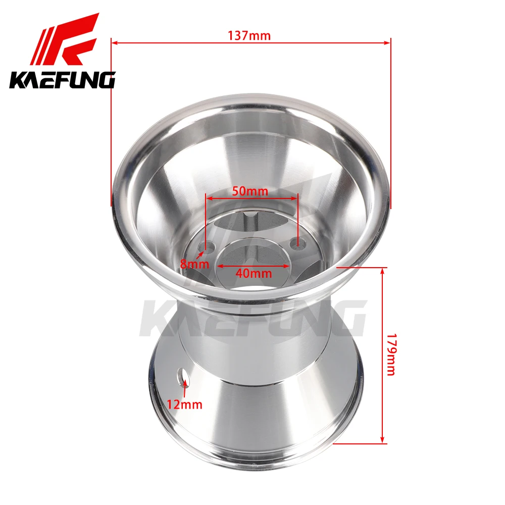 181 mm hoch, 40 mm Innenloch, silberfarbene Aluminiumlegierungsfelgen, 3 Löcher, Reifen, Radnabe für Auto-Go-Kart-Zubehörteile – Detail 4