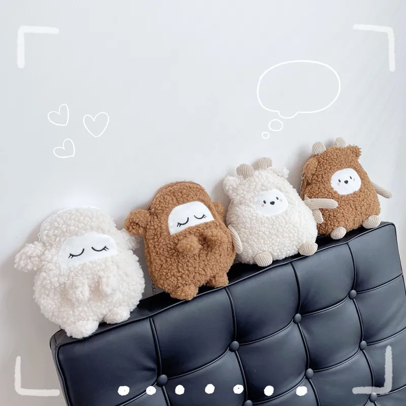 Sac à bandoulière mignon Kawaii pour filles, sac à beurre de dessin animé en peluche, sac à bandoulière créatif pour enfants, nouvelle mode pour étudiants