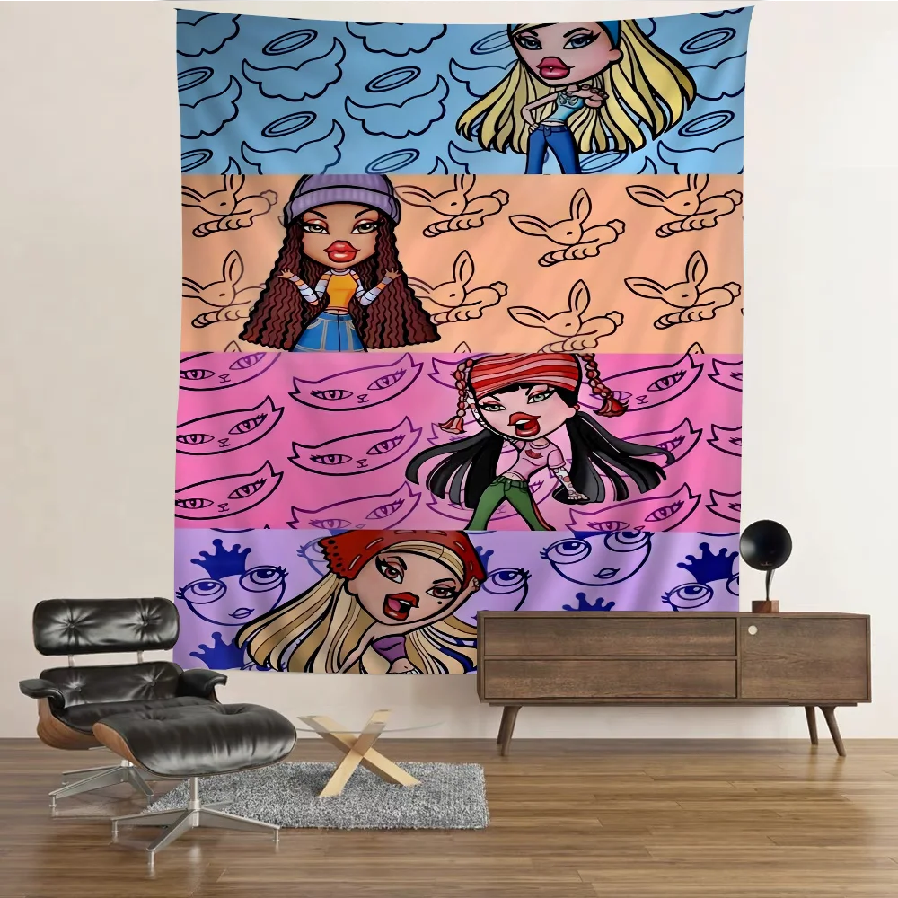 Bratz Doll Classic Anime Tapestry Anime Tapestry Hanging Tarot Hippie Wall Rugs Dorm Wall Hanging Sheets