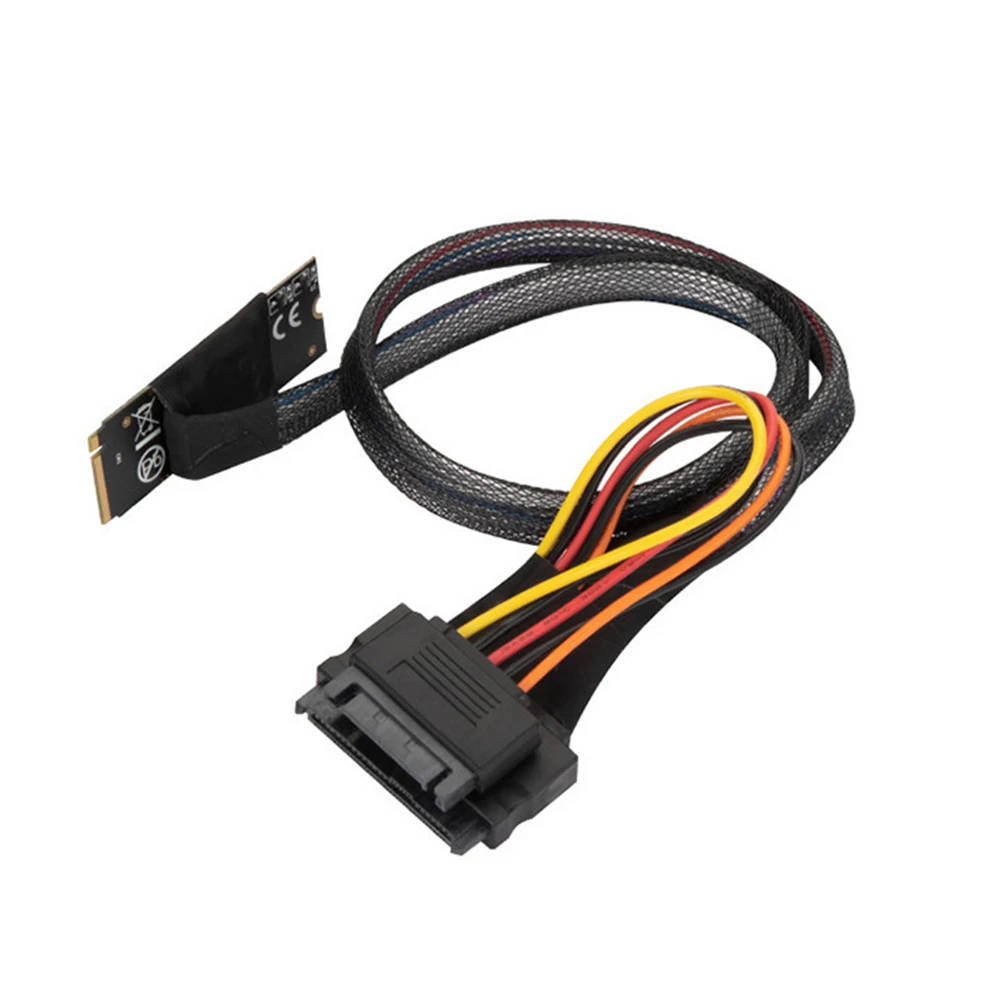 0.5m M.2 M-Key to U.2 Interface Adapter Cable with SATA 15P Female Connector for Windows/UEFI2.3.1 Accessories