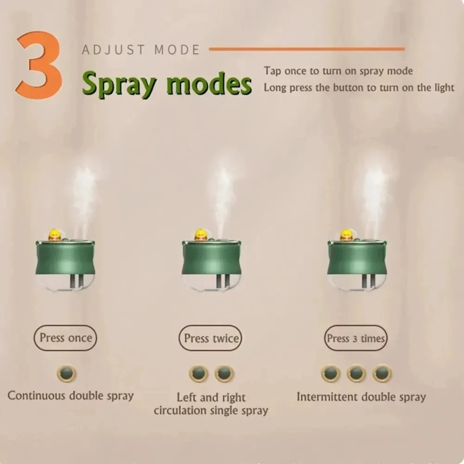 Quiet Double Spray น่ารักน่ารักการ์ตูนสัตว์เลี้ยง USB Desktop Water Refill Humidifier - เหมาะสําหรับใช้ในสํานักงาน - เบา, แบบพกพา