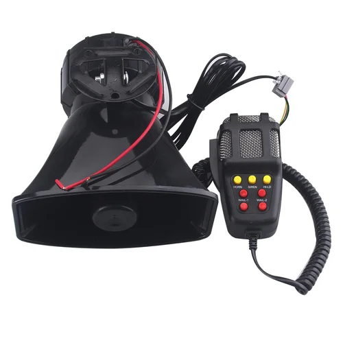 Juego de altavoces con bocina para coche, 120DB, 12V, 100W, sirena de policía, bocina de aire, megáfono con varios tonos y bocina para vehículos
