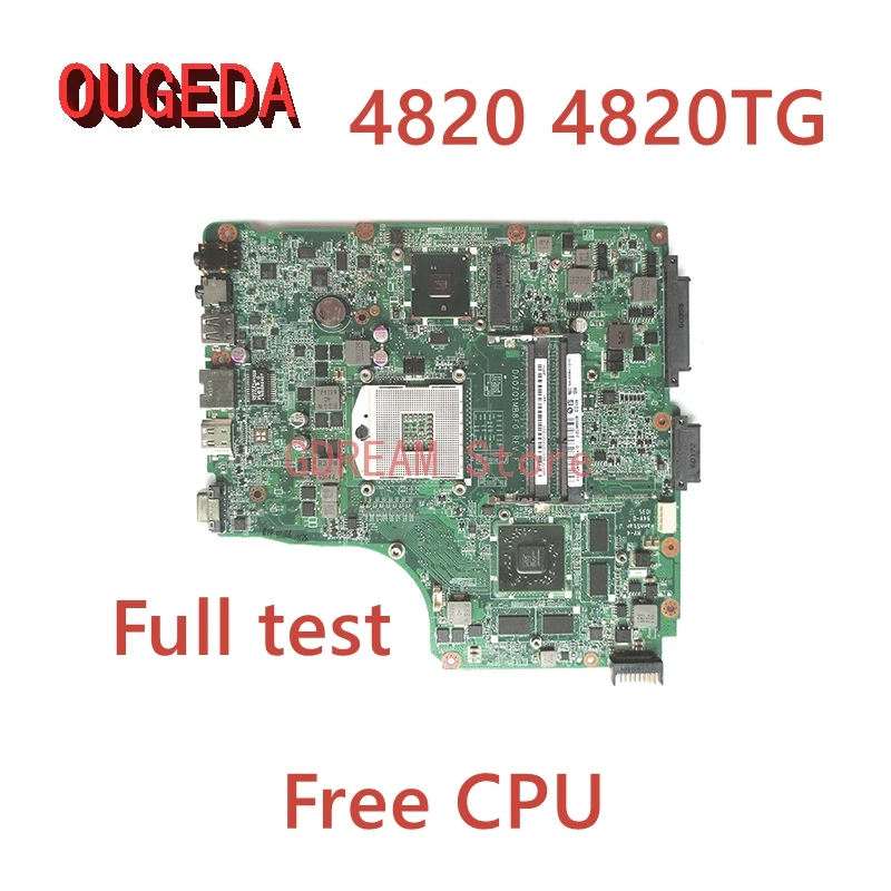 

OUGEDA DA0ZQ1MB8F0 MBPVL06001 For Acer aspire 4820 4820TG laptop motherboard HM55 DDR3 HD 5650M 1GB Free CPU Mainboard