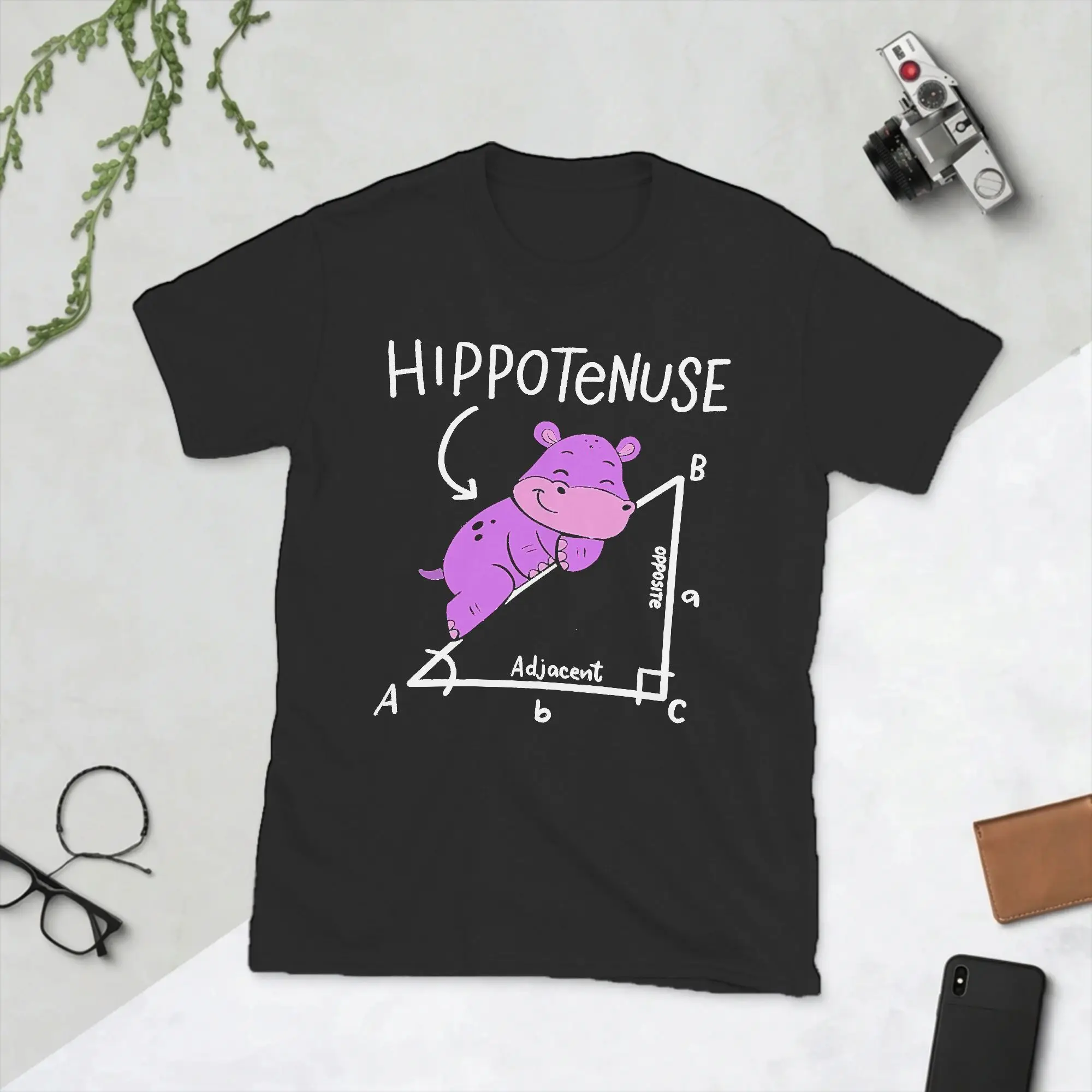Hippotenuse Hypotenuse Triangle Geometry Math T-Shirt Men  Crazy Cotton Tee Shirt O Neck Short Sleeve T Shirts Printing Tops