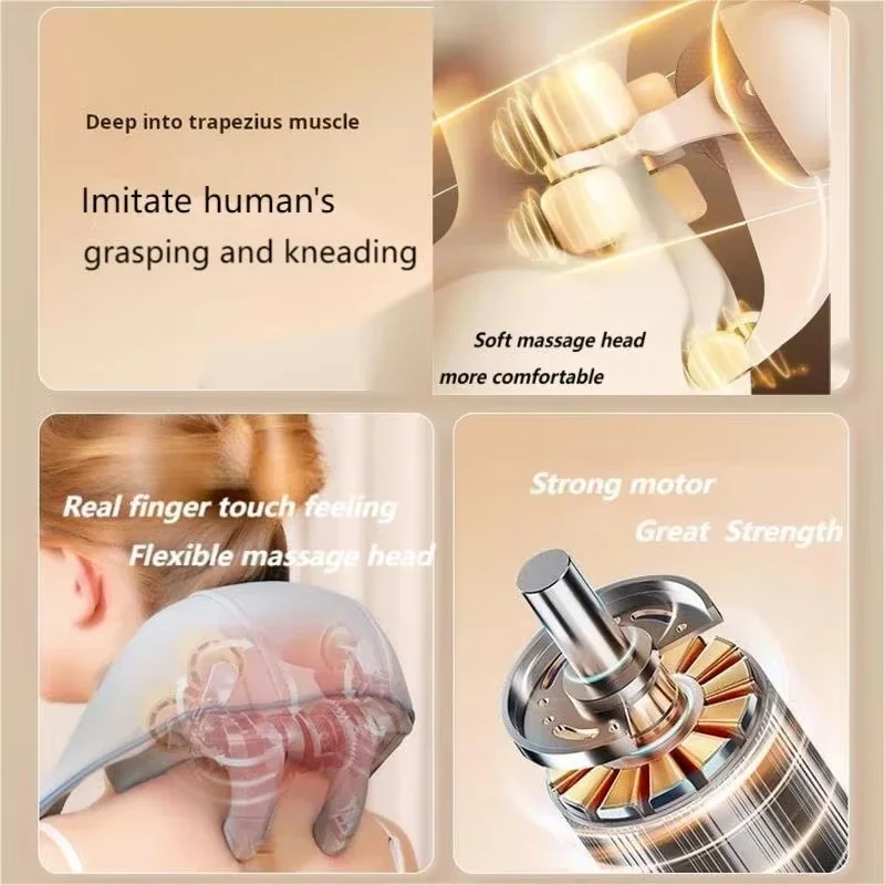 Factory Price Convenient Portable Neck Shoulder Pain Relief Massager Heating Kneading Back Shoulder Relaxing Massager