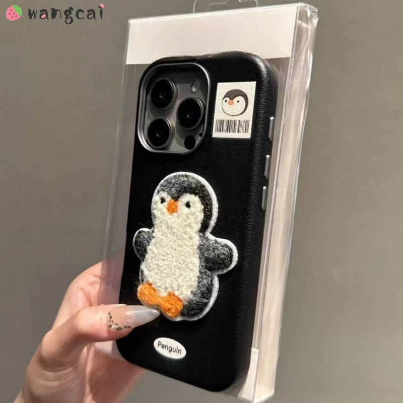 لطيف القطيفة البطريق الدب ل انفينيكس الساخن 50 50i 40 40i 30 30i برو زائد NFC 20s 12 11 اللعب 5G 4G غطاء الهاتف حافظة جلدية #5