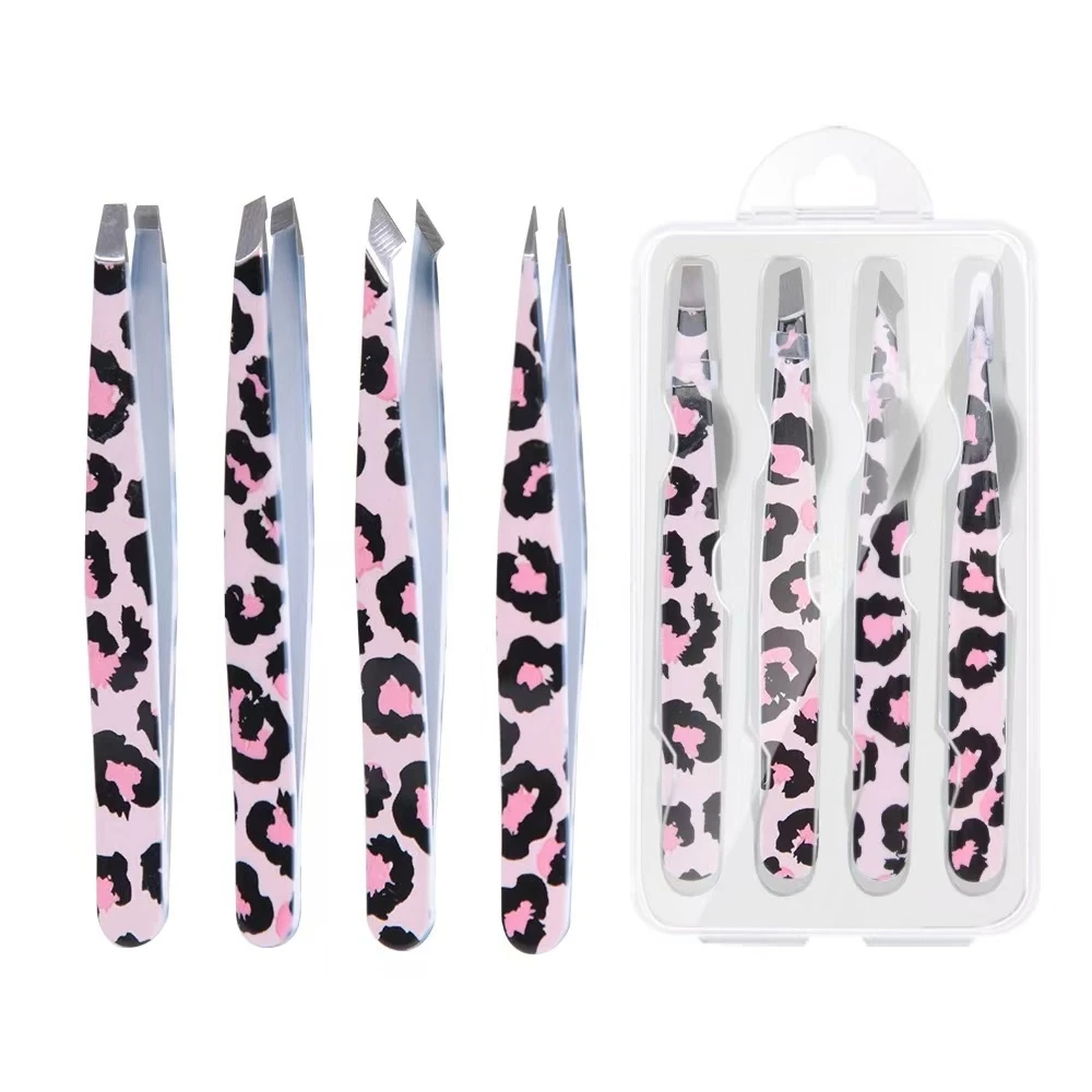 

4 PCS Stainless Steel Eyebrow Clippers Set Hair Removal Forceps Eyebrow Trimming Clip Beauty Tool Suitable For Beginners