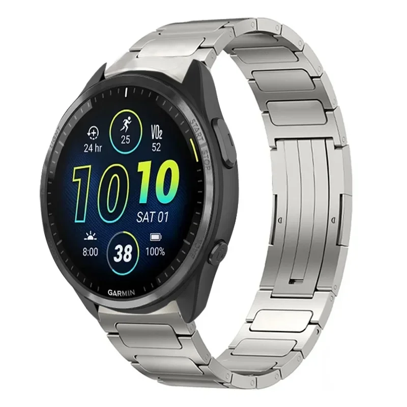 22 مللي متر سبائك التيتانيوم حزام ل Garmin Forerunner 965 955 745 255/265 الموسيقى سوار معدني معصمه Garmin Venu 3 2/Vivoactive 4