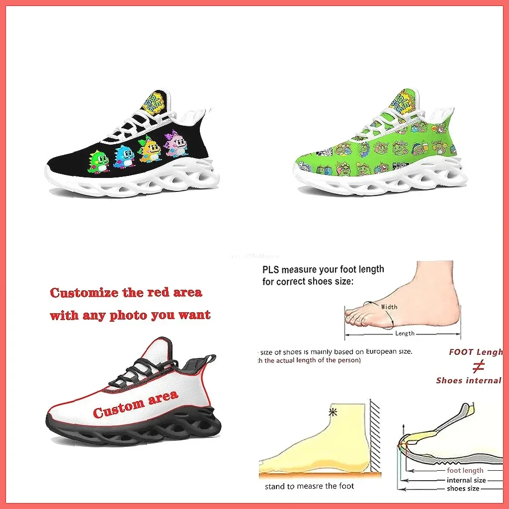 Zapatillas Personalizadas Bubble Bobble, Calzado Deportivo de Lona con Cordones para Hombre y Mujer