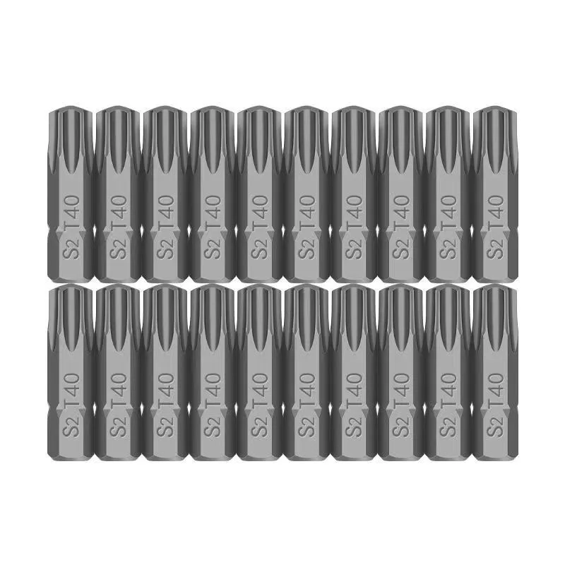 Torx Chave De Fenda Bit Set, Hex Shank, High Torque, 6 Ponto Estrela Cabeça, Não Magnético, Sem Buraco, 25mm Comprimento, 1/4 \