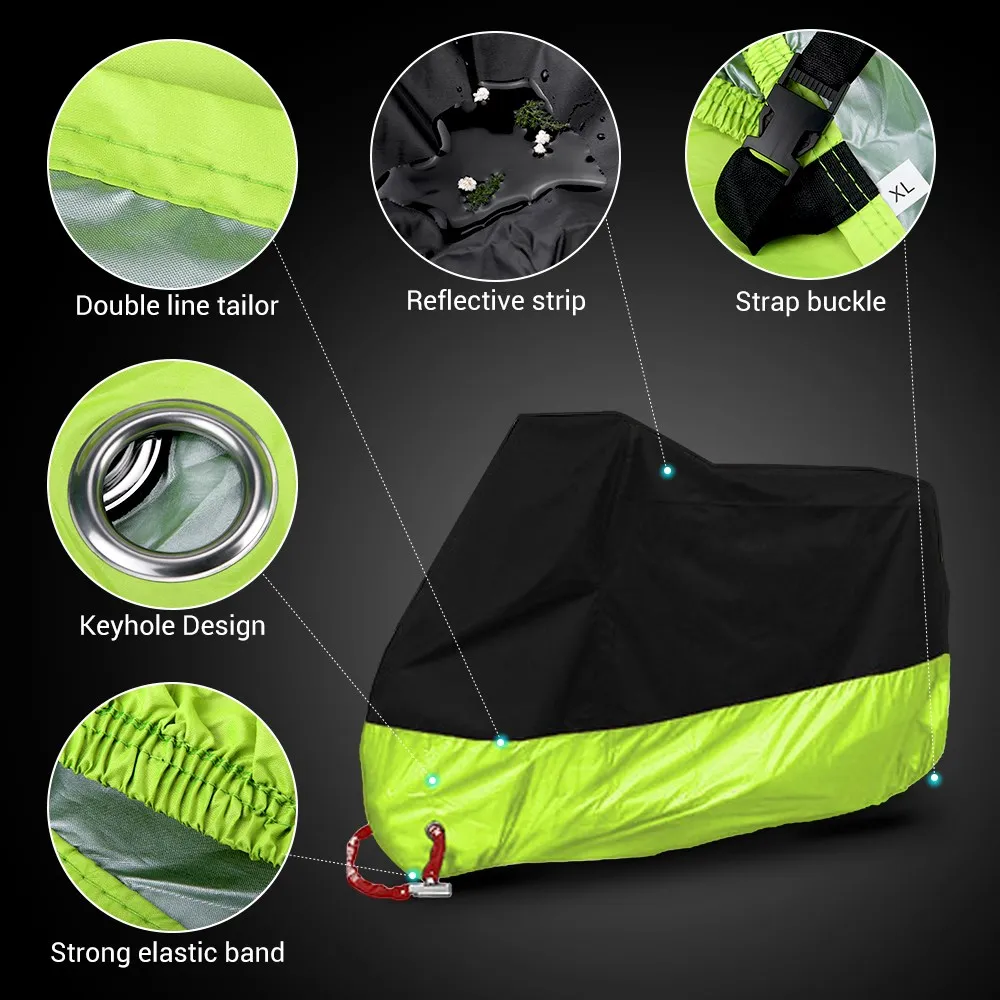 Motorcycle Cover Bike All Season Waterproof Dustproof UV Protective Outdoor Indoor Moto Scooter Motorbike Rain Red Cover M-4XL