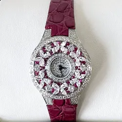 32 MM Women Luxury Watch 316 Stainless Steel Diamond Classic Quartz Movement Butterfly With Leather/Crocodile Skin Strap