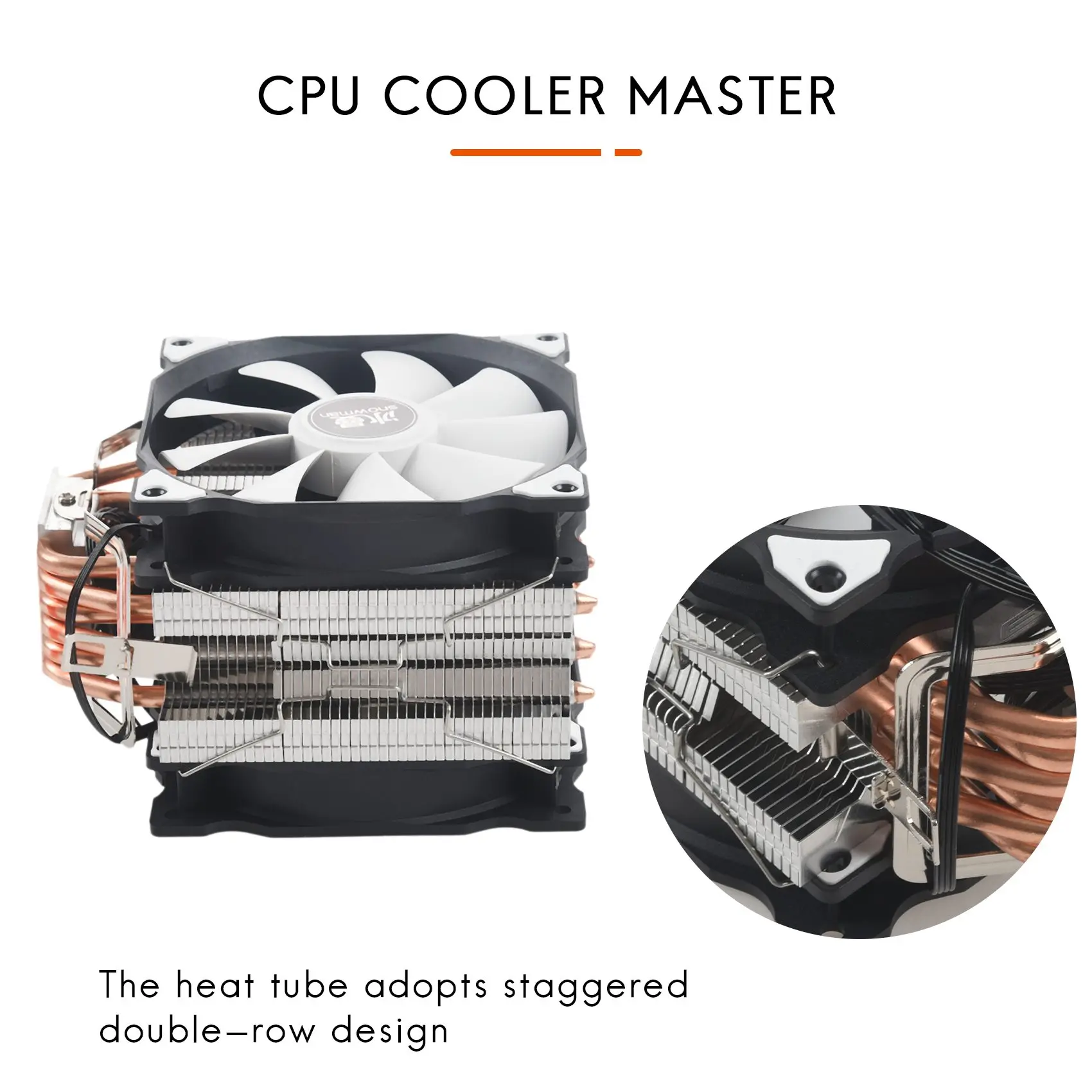 Imagem -05 - Snowman-cpu Cooler M-t6 4pin Master Heatpipe Ventiladores Duplos 12cm Lga775 1151 115x 1366 Suporte Intel e Amd