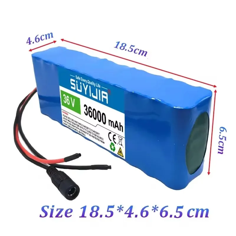 100% Brand New 10S2P 36V 36Ah Battery 18650 Lithium Ion for Electric Bike Scooter Wheelchair Built-in BMS + 42V 2A Charger