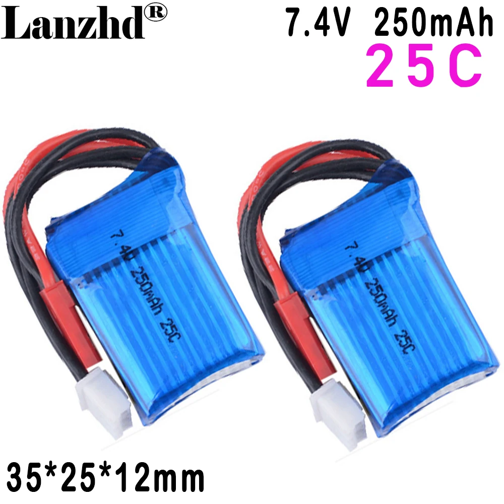 Li battery 250mah 25C 7.4v  For Orlando Hunter 1:35RC Remote Control climbing Car 2s Miniature mosquito Car Lithium battery