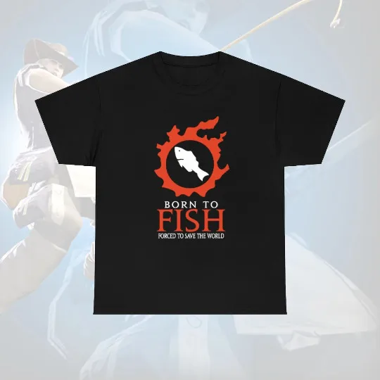 Забавная футболка FF14 MMORPG с мемом для рожденных рыб, вынужденных спасать мир Забавная футболка FF14 MMORPG с мемом для рожденных рыб, вынужденных спасать мир