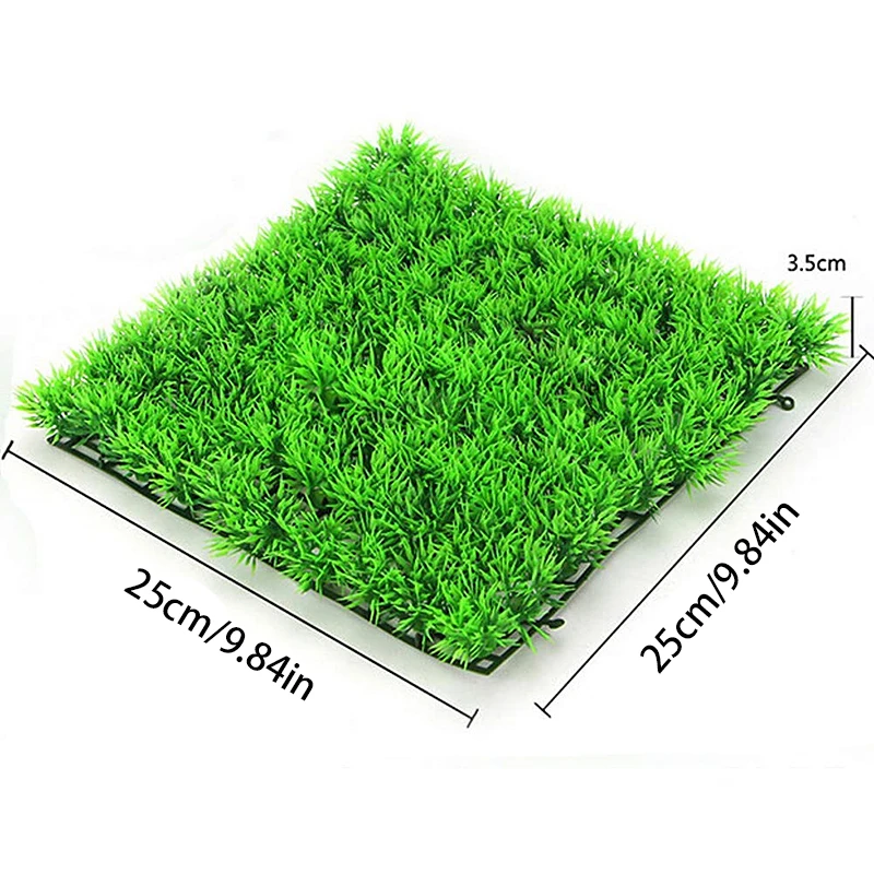 25x25cm Artificial Grass Mat Fake Moss Landscape Decoration Aquarium Fish Tank Simulation Plants Lawn Turf Green Water Lawn