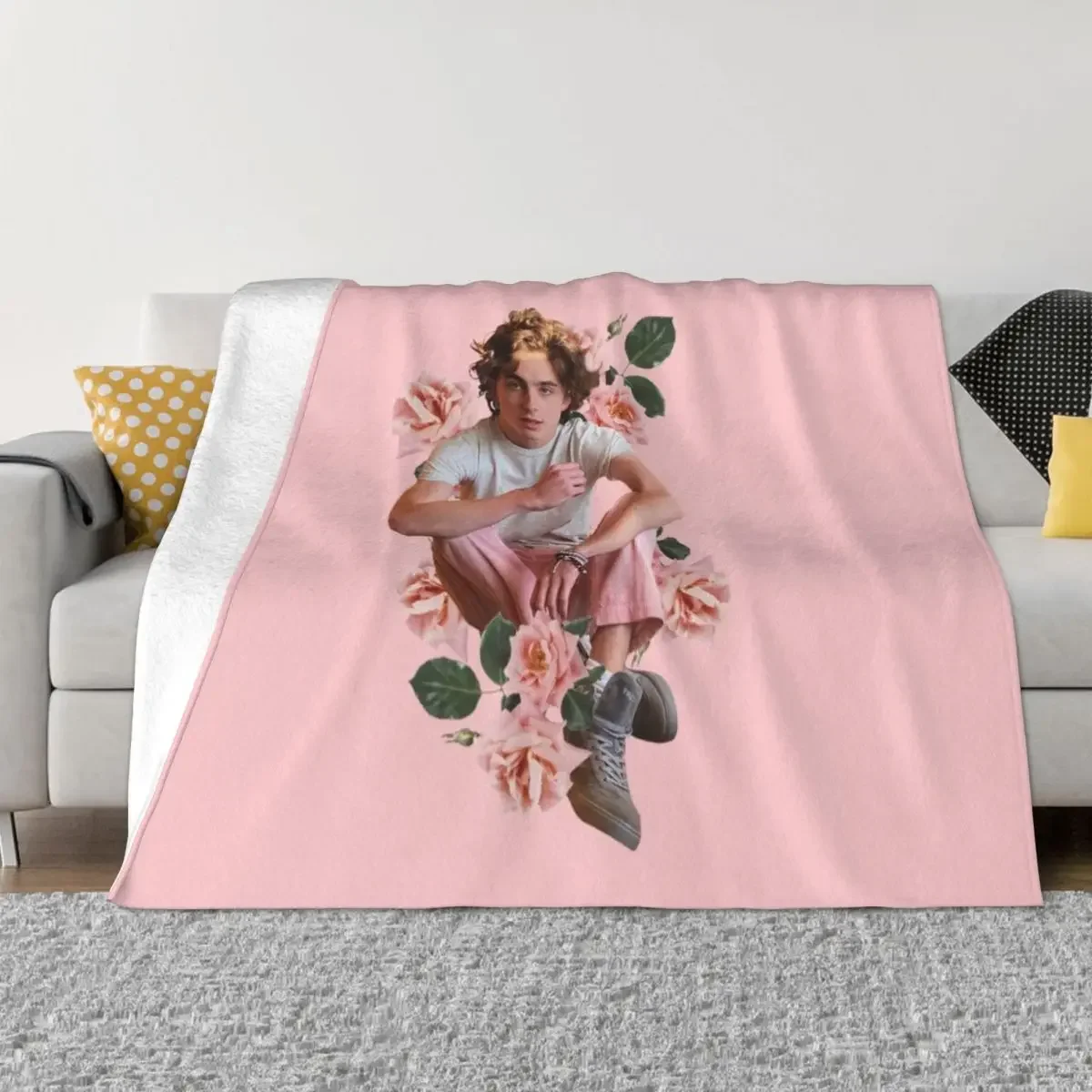 

Floral Saint Timothee Chalamet Throw Blanket Decorative Beds sofa bed wednesday warm winter Blankets